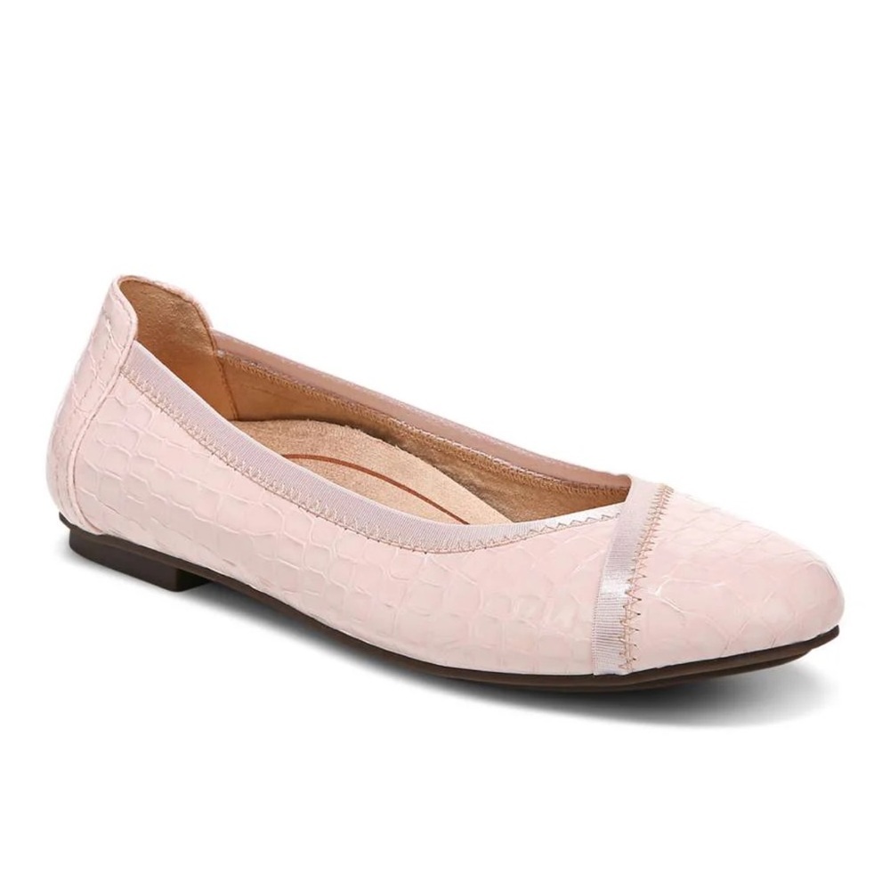 Vionic Caroll Ballet Flat Croc Patent Leather Cloud Pink Size 8.5
